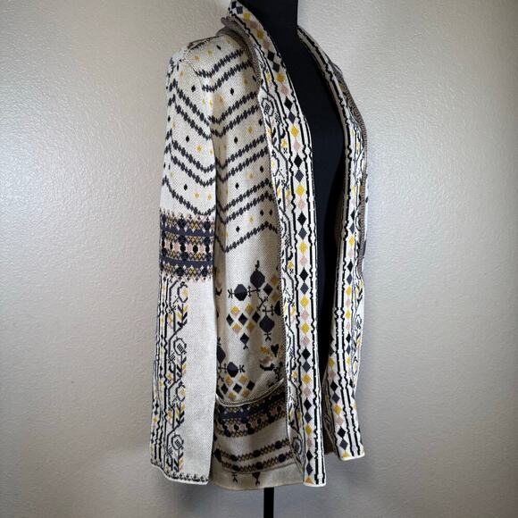 Vici Aztec Tribal Print Knit Long Sleeve Open Front Cardigan 100% Cotton Size SM - Picture 6 of 10